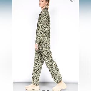 Wild Fang x BP Olive Beige Reptile Utility Oversized Coverall Jumpsuit NWT XXS